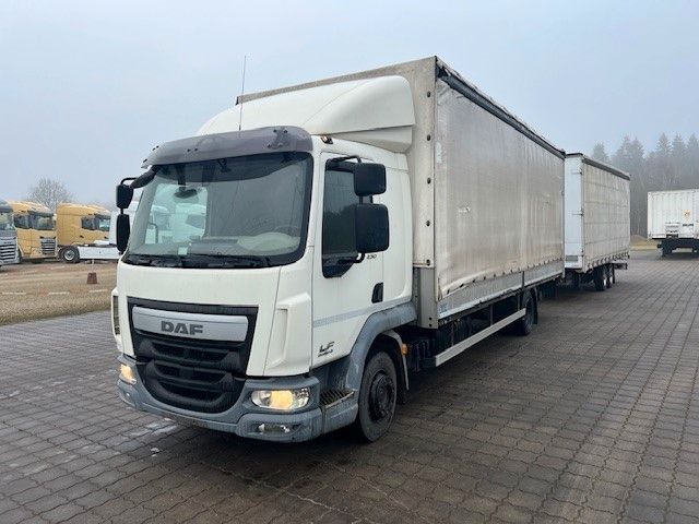 DAF LF 230 FA+Junge Anhänger vom DAF Vertragshändler - Transporter or truck up to 7.5 t - Platform/tarpaulin